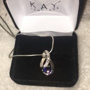 Blue Sapphire and Diamond Birthstone Necklace